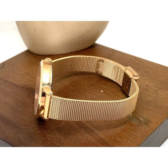 Bering Women's Watch 13434-366 Quartz Rose Gold Mesh Stainless Steel 34mm - Picture 9 of 14